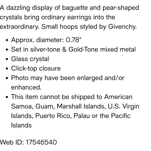 Givenchy Small Baquette & Pear Shaped Crystal Hoop Earrings - Picture 4 of 7